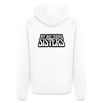 Logo Sisters Friends - Unisex Premium Bio Zip Hoodie - Weiß - Hinten - Thijin (182cm)