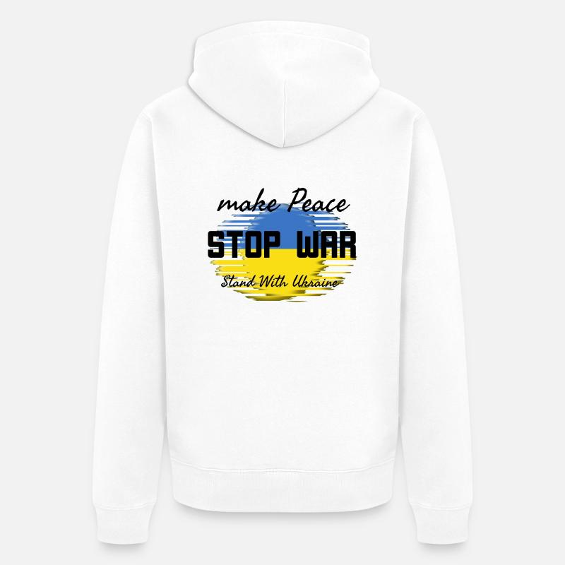 Make peace Stop War - Veste à capuche bio Premium Unisexe - blanc