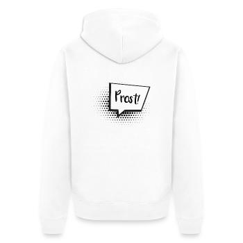 Prost Sprechblase - Unisex Premium Bio Zip Hoodie - Weiß - Hinten - Thijin (182cm)