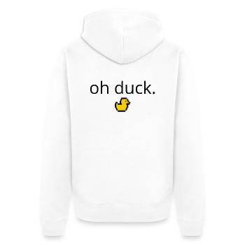 Tee-shirt marrant « Oh duck » - Veste à capuche bio Premium Unisexe - blanc - Dos - Thijin (182cm)