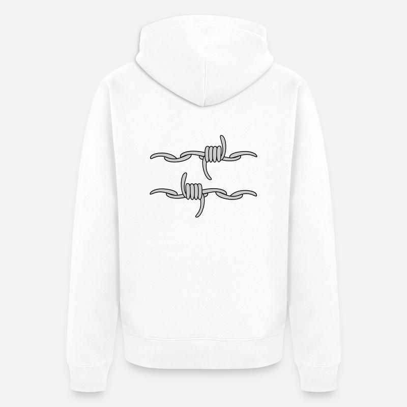 Stacheldraht - Unisex Premium Bio Zip Hoodie - Weiß