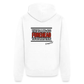 big ass forehead - Unisex Premium Bio Zip Hoodie - Weiß - Hinten - Thijin (182cm)