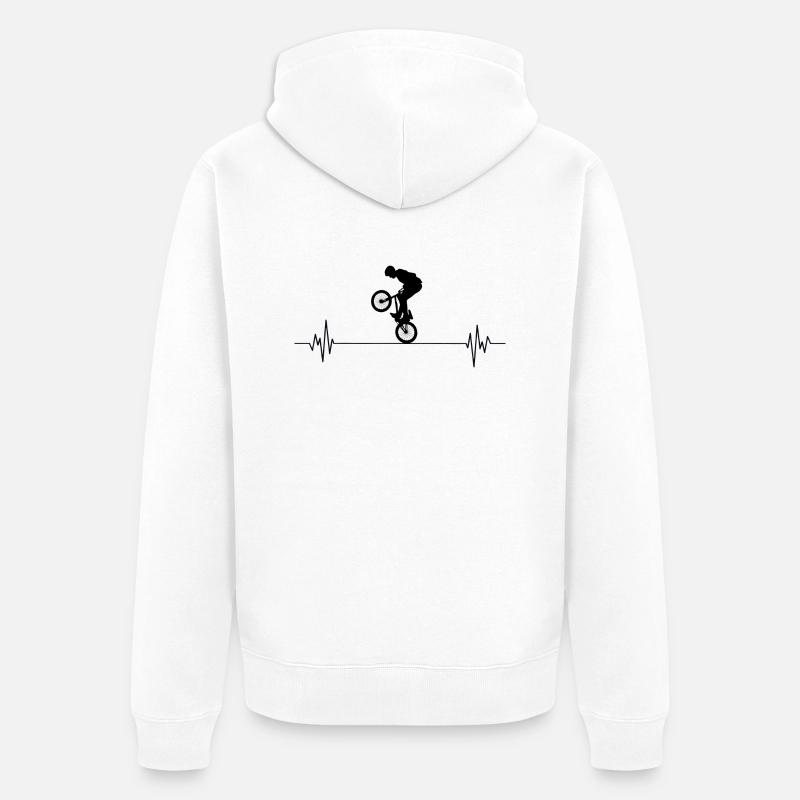 Battement de cœur BMX - Veste à capuche bio Premium Unisexe - blanc