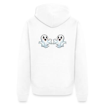 Ghosts Halloween - Unisex Premium Bio Zip Hoodie - Weiß - Hinten - Thijin (182cm)