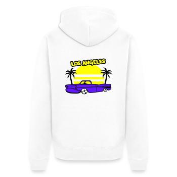 los angeles lowrider - Unisex Premium Bio Zip Hoodie - Weiß - Hinten - Thijin (182cm)