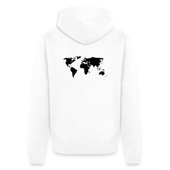 World Map - Unisex Premium Organic Zip Hoodie - white - Back - Thijin (182cm)
