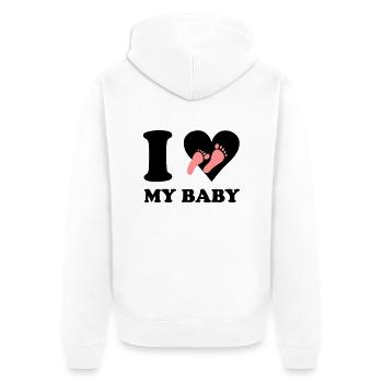 I love my baby - Unisex Premium Bio Zip Hoodie - Weiß - Hinten - Thijin (182cm)