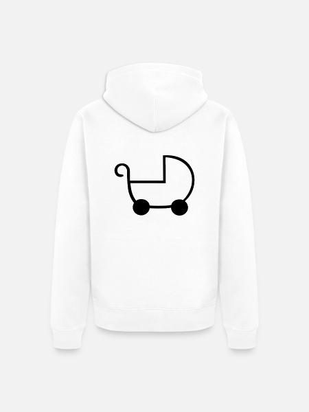 Kinderwagen - Unisex Premium Bio Zip Hoodie - Weiß