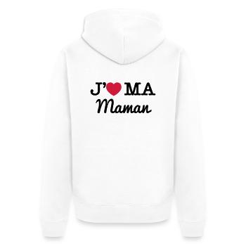 J'aime ma Maman - Veste à capuche bio Premium Unisexe - blanc - Dos - Thijin (182cm)