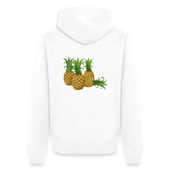 Ananas - Unisex Premium Bio Zip Hoodie - Weiß - Hinten - Thijin (182cm)