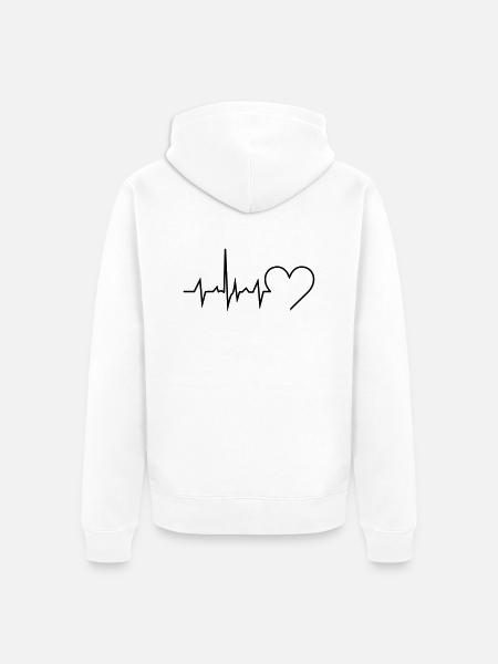 Heartbeat - Unisex Premium Bio Zip Hoodie - Weiß