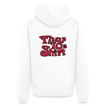 That 70's T-Shirt, The Roaring 70s - Unisex Premium Organic Zip Hoodie - white - Back - Thijin (182cm)