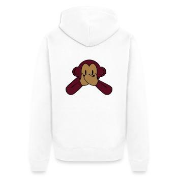 monkey_speak_2 - Unisex Premium Organic Zip Hoodie - white - Back - Thijin (182cm)