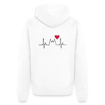 Lübeck - Unisex Premium Bio Zip Hoodie - Weiß - Hinten - Thijin (182cm)