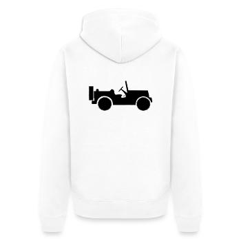 military jeep car Kinder T-Shirts - Unisex Premium Bio Zip Hoodie - Weiß - Hinten - Thijin (182cm)