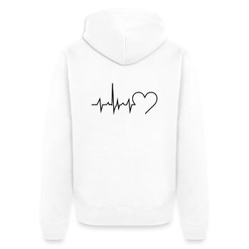 Battement Cardiaque - Veste à capuche bio Premium Unisexe - blanc - Dos - Thijin (182cm)