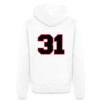 number31 - Veste à capuche bio Premium Unisexe - blanc - Dos - Thijin (182cm)