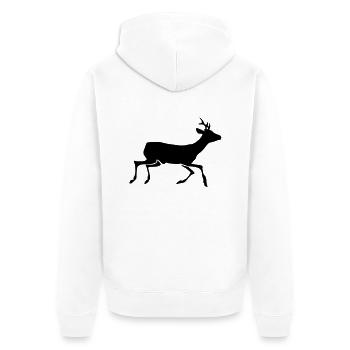 ikra - Unisex Premium Bio Zip Hoodie - Weiß - Hinten - Thijin (182cm)