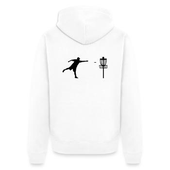 Disc Golf - Disc Golfing Spieler Ultimate Frisbee - Unisex Premium Organic Zip Hoodie - white - Back - Thijin (182cm)