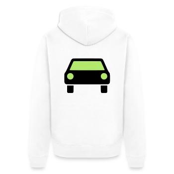 Auto Symbol - Unisex Premium Bio Zip Hoodie - Weiß - Hinten - Thijin (182cm)