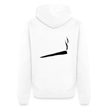 joint_t1 - Unisex Premium Bio Zip Hoodie - Weiß - Hinten - Thijin (182cm)