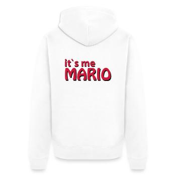 Mario - Unisex Premium Bio Zip Hoodie - Weiß - Hinten - Thijin (182cm)