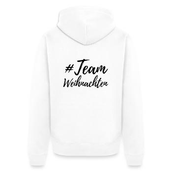 #Team Weihnachten schwarz - Unisex Premium Bio Zip Hoodie - Weiß - Hinten - Thijin (182cm)