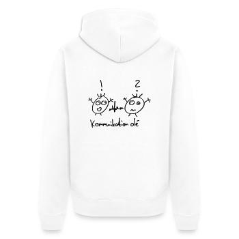 Kommunikation Olé - Unisex Premium Bio Zip Hoodie - Weiß - Hinten - Thijin (182cm)