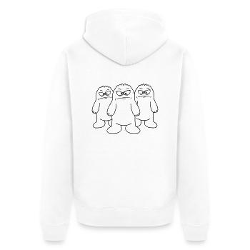 Angry Yetis - Unisex Premium Organic Zip Hoodie - white - Back - Thijin (182cm)