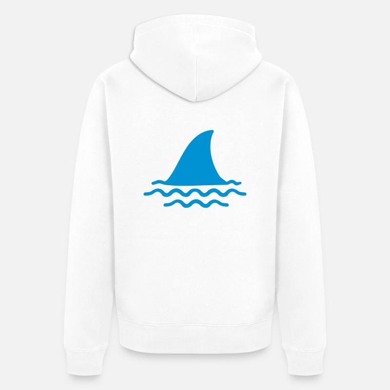 Requin - Veste à capuche bio Premium Unisexe - blanc
