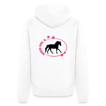 Horse Girl T-shirt/ Hoodie Design - Unisex Premium Organic Zip Hoodie - white - Back - Thijin (182cm)