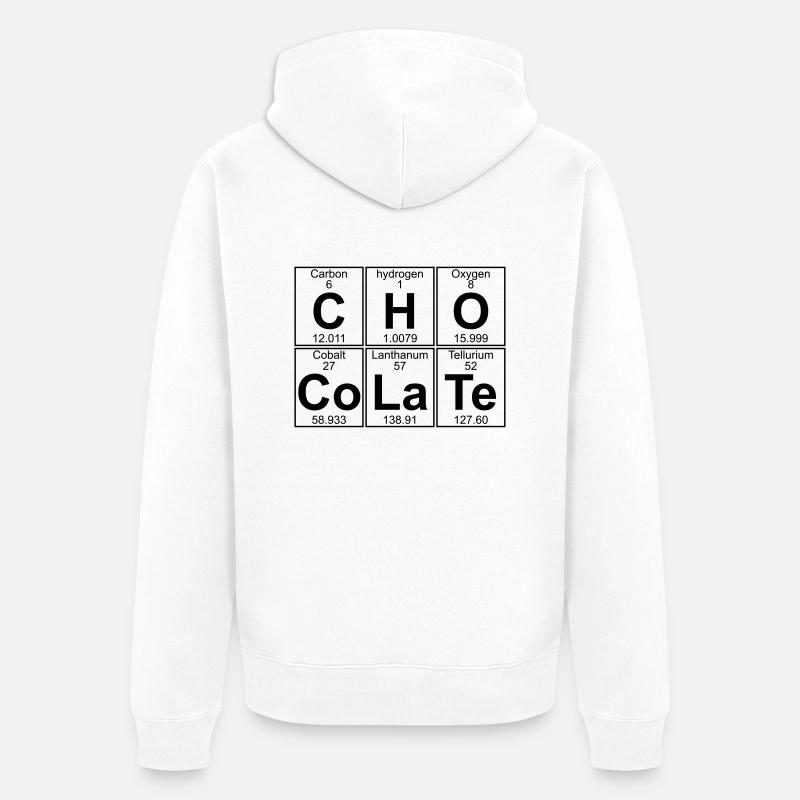 C-H-O-Co-La-Te (chocolate) - Full - Veste à capuche bio Premium Unisexe - blanc