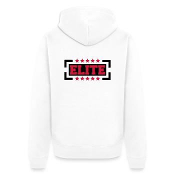 Elite Logo - Unisex Premium Organic Zip Hoodie - white - Back - Thijin (182cm)