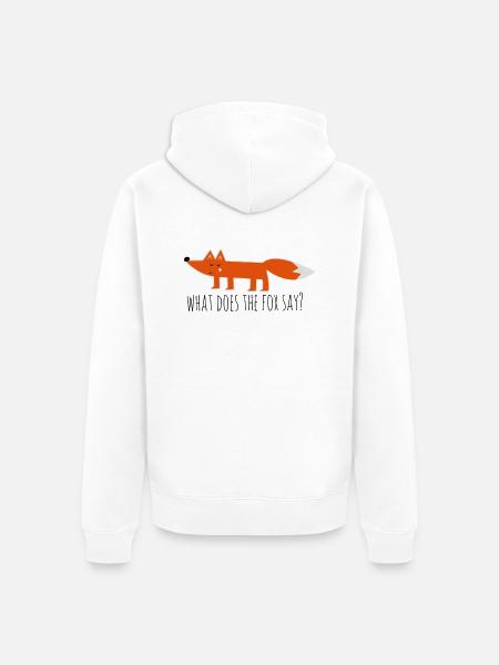 zorro zorro, ¿qué dice el zorro refranes - Chaqueta con capucha prémium ecológica unisex - blanco
