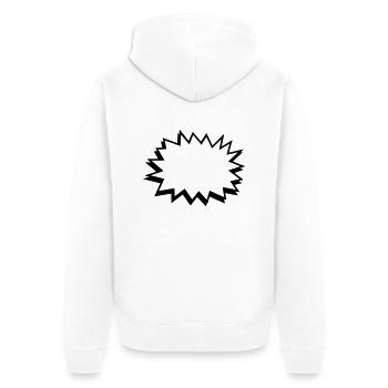 comic blase - comic bubble - Unisex Premium Bio Zip Hoodie - Weiß - Hinten - Thijin (182cm)