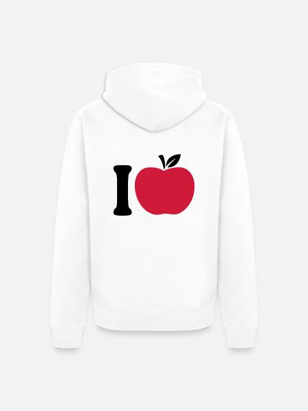 I Love Apple - Unisex Premium Bio Zip Hoodie - Weiß