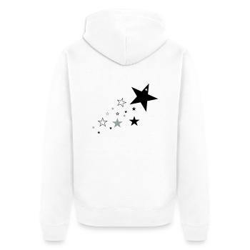 Sterne 1 - Unisex Premium Bio Zip Hoodie - Weiß - Hinten - Thijin (182cm)