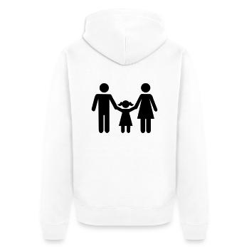 Familie - Unisex Premium Bio Zip Hoodie - Weiß - Hinten - Thijin (182cm)