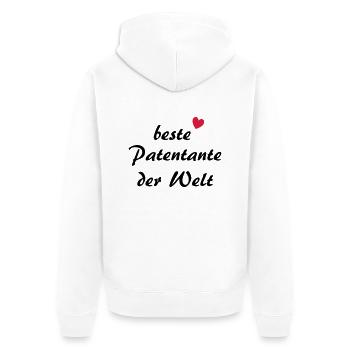 beste Patentante der Welt mit Herz - Unisex Premium Bio Zip Hoodie - Weiß - Hinten - Thijin (182cm)