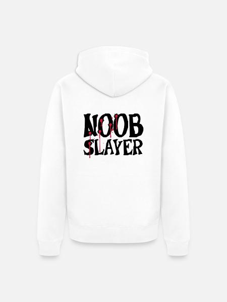 Noob Slayer Shooter - Unisex Premium Bio Zip Hoodie - Weiß
