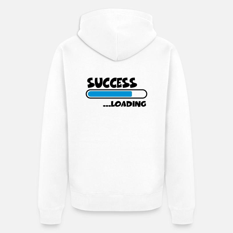 Success loading - Ekologiczna rozpinana bluza z kapturem Premium unisex - biały