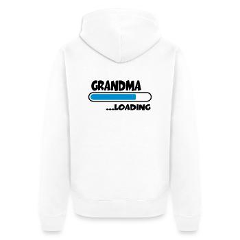 Grandma loading - Unisex Premium Bio Zip Hoodie - Weiß - Hinten - Thijin (182cm)
