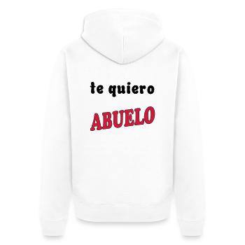 Te quiero abuelo - Unisex Premium Organic Zip Hoodie - white - Back - Thijin (182cm)