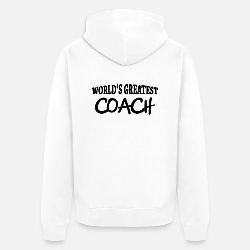 World's greatest Coach - Veste à capuche bio Premium Unisexe - blanc