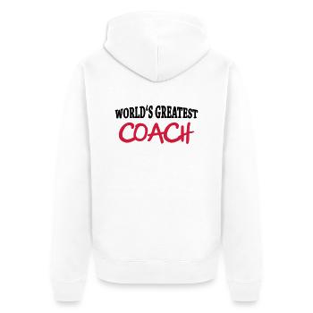 World's greatest Coach - Veste à capuche bio Premium Unisexe - blanc - Dos - Thijin (182cm)
