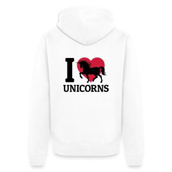 I love Unicorns - Veste à capuche bio Premium Unisexe - blanc - Dos - Thijin (182cm)