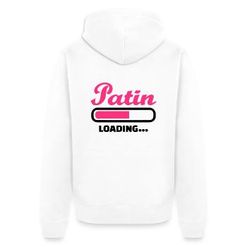Patin - Unisex Premium Bio Zip Hoodie - Weiß - Hinten - Thijin (182cm)