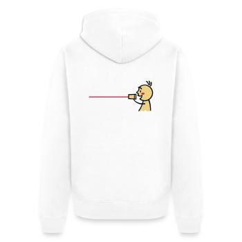 love tin can telephone couple shirt - boy - Unisex Premium Bio Zip Hoodie - Weiß - Hinten - Thijin (182cm)