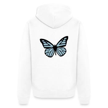 butterfly - Unisex Premium Organic Zip Hoodie - white - Back - Thijin (182cm)