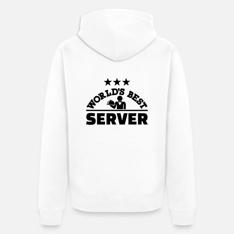 World’s best server - Veste à capuche bio Premium Unisexe - blanc